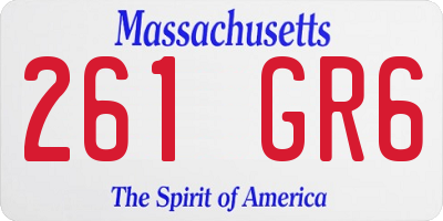 MA license plate 261GR6