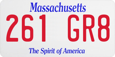MA license plate 261GR8