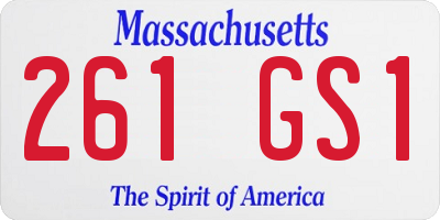 MA license plate 261GS1