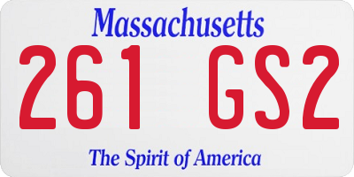 MA license plate 261GS2