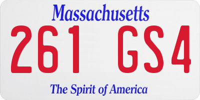 MA license plate 261GS4