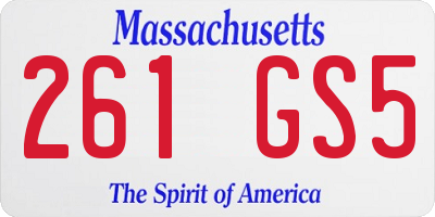 MA license plate 261GS5