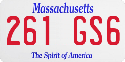 MA license plate 261GS6