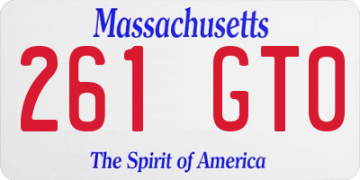 MA license plate 261GT0