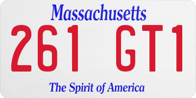 MA license plate 261GT1