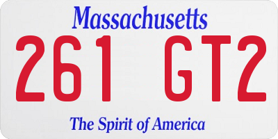 MA license plate 261GT2