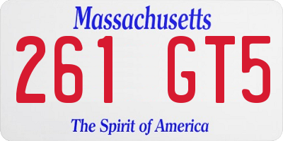 MA license plate 261GT5