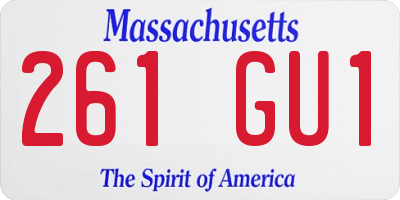 MA license plate 261GU1