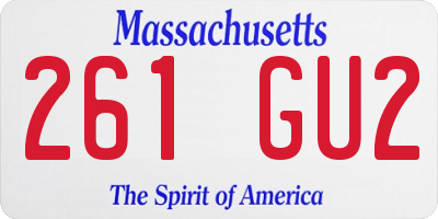 MA license plate 261GU2