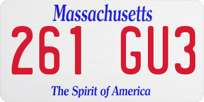 MA license plate 261GU3