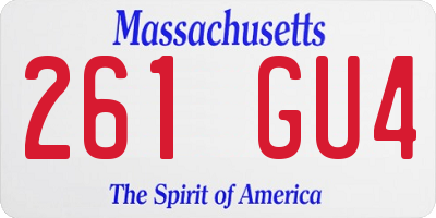 MA license plate 261GU4