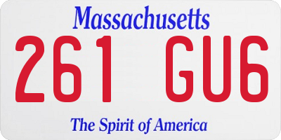 MA license plate 261GU6