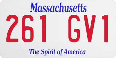 MA license plate 261GV1