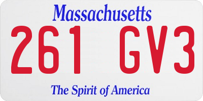 MA license plate 261GV3
