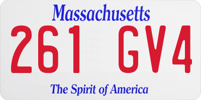 MA license plate 261GV4