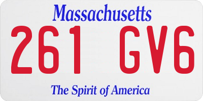 MA license plate 261GV6