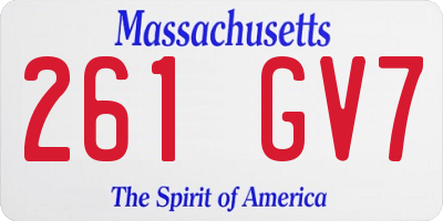 MA license plate 261GV7