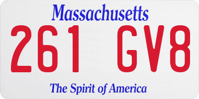 MA license plate 261GV8