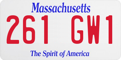 MA license plate 261GW1