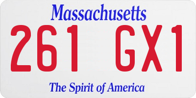 MA license plate 261GX1