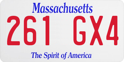 MA license plate 261GX4