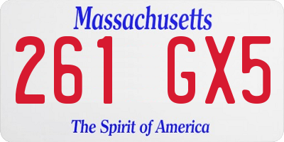 MA license plate 261GX5