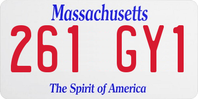 MA license plate 261GY1