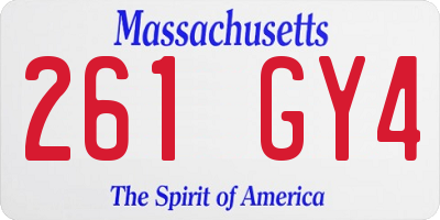MA license plate 261GY4