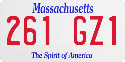 MA license plate 261GZ1