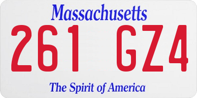 MA license plate 261GZ4