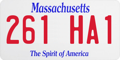 MA license plate 261HA1
