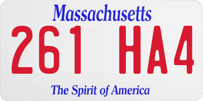 MA license plate 261HA4