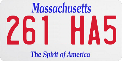 MA license plate 261HA5