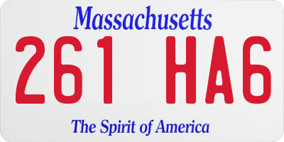 MA license plate 261HA6