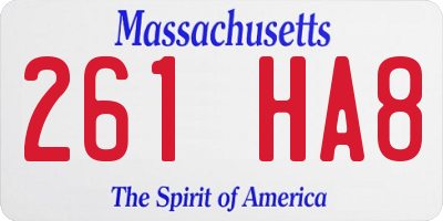 MA license plate 261HA8
