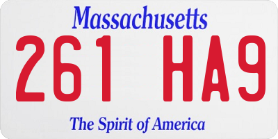 MA license plate 261HA9