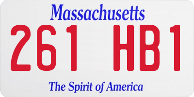 MA license plate 261HB1