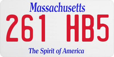 MA license plate 261HB5