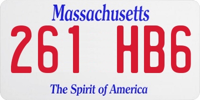 MA license plate 261HB6