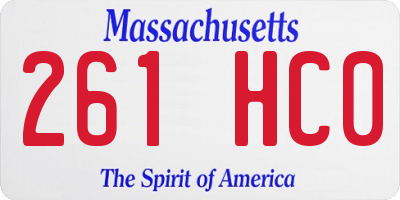 MA license plate 261HC0