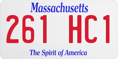 MA license plate 261HC1