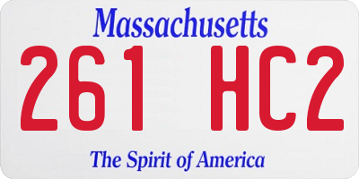 MA license plate 261HC2