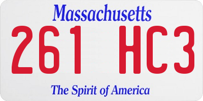 MA license plate 261HC3