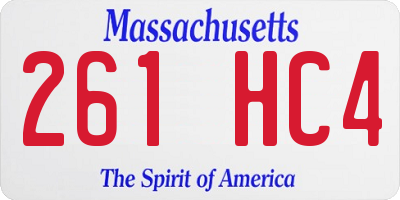 MA license plate 261HC4