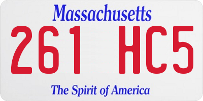 MA license plate 261HC5