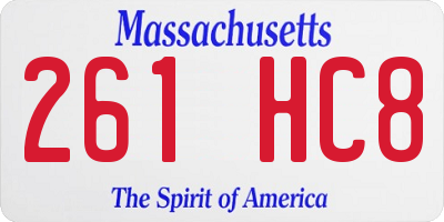 MA license plate 261HC8