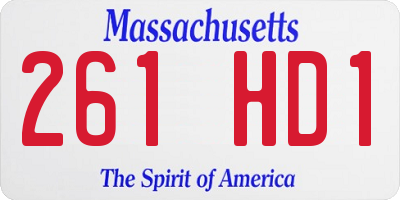 MA license plate 261HD1