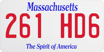 MA license plate 261HD6