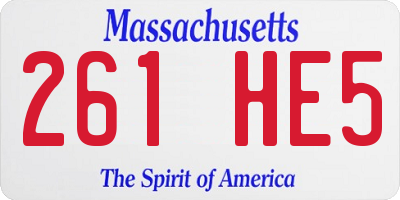 MA license plate 261HE5