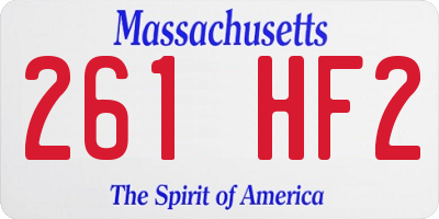 MA license plate 261HF2